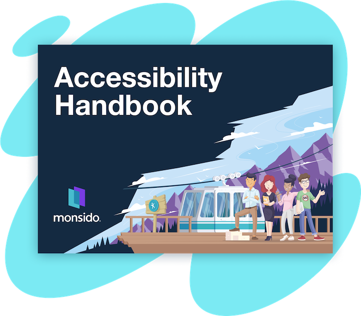 Cover of the Accessibility Handbook with a blue cloud behind it.